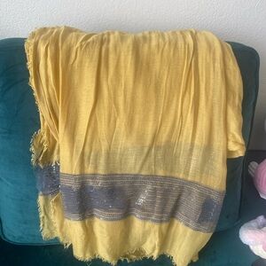 Anthropologie Yellow and Gray Scarf